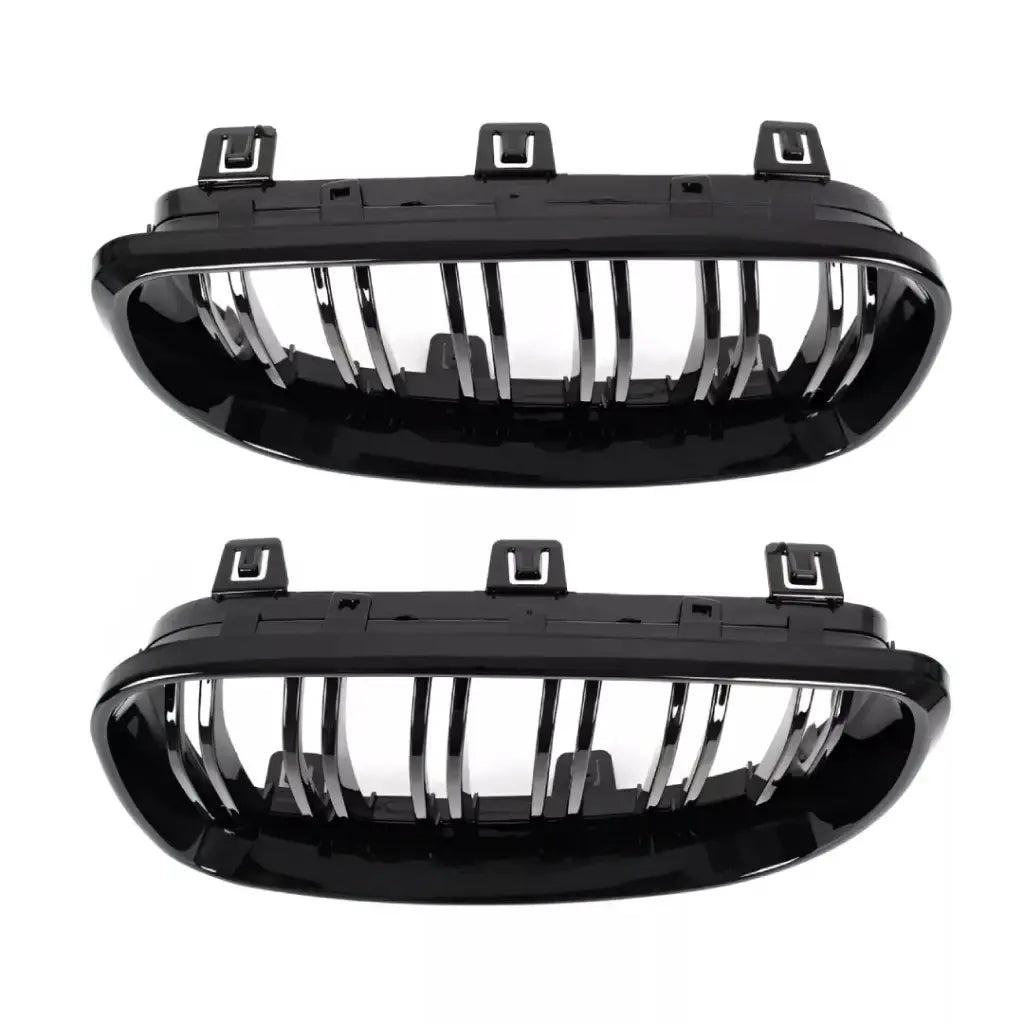 BMW E87 E88 E81 E82 dvigubos grotelės LCI (07-11), blizgios juodos