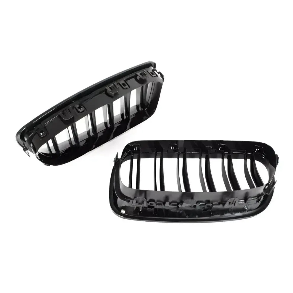 BMW F10 F11 dvigubos grotelės (09-17), blizgios juodos