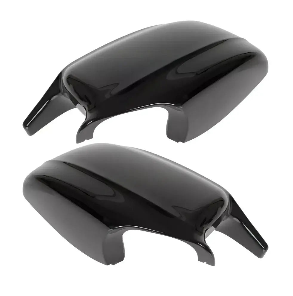 BMW F10 F11 veidrodėlių dangteliai PRE LCI, blizgūs juodi