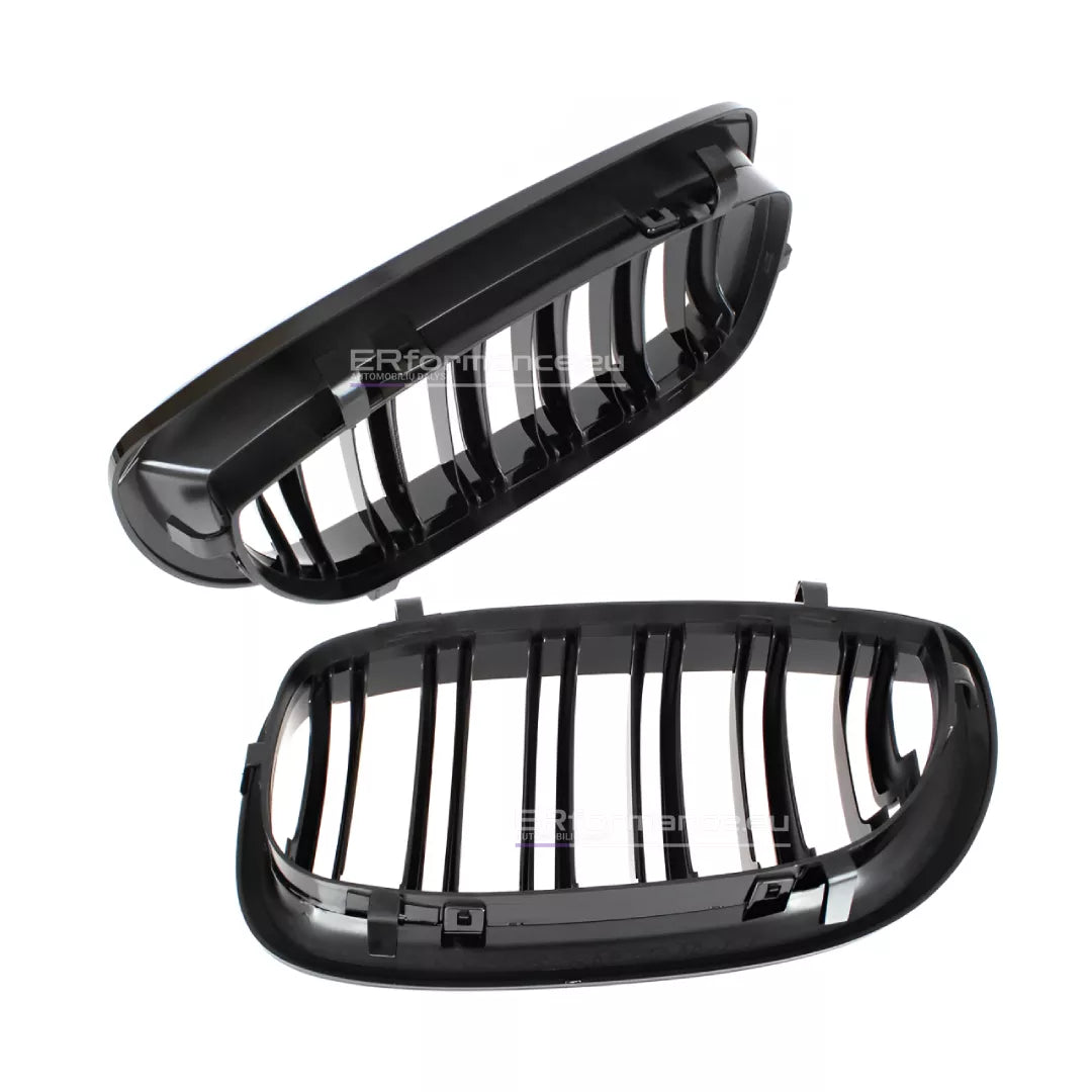 BMW E46 dvigubos grotelės COUPE LCI (03-05), blizgios juodos