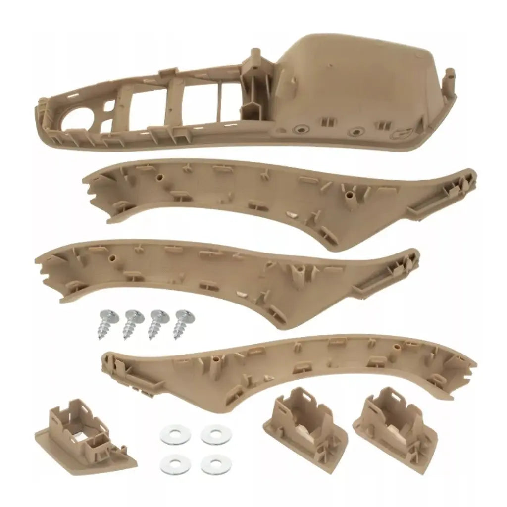 BMW F10 F11 salono rankenų komplektas beige, su užlenkimu