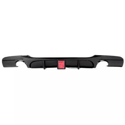 BMW E90 E91 dvigubas difuzorius su LED, blizgus juodas