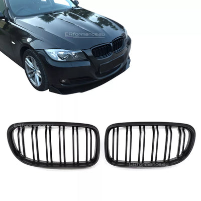 BMW E90 E91 LCI dvigubos grotelės (09-13), matinės juodos