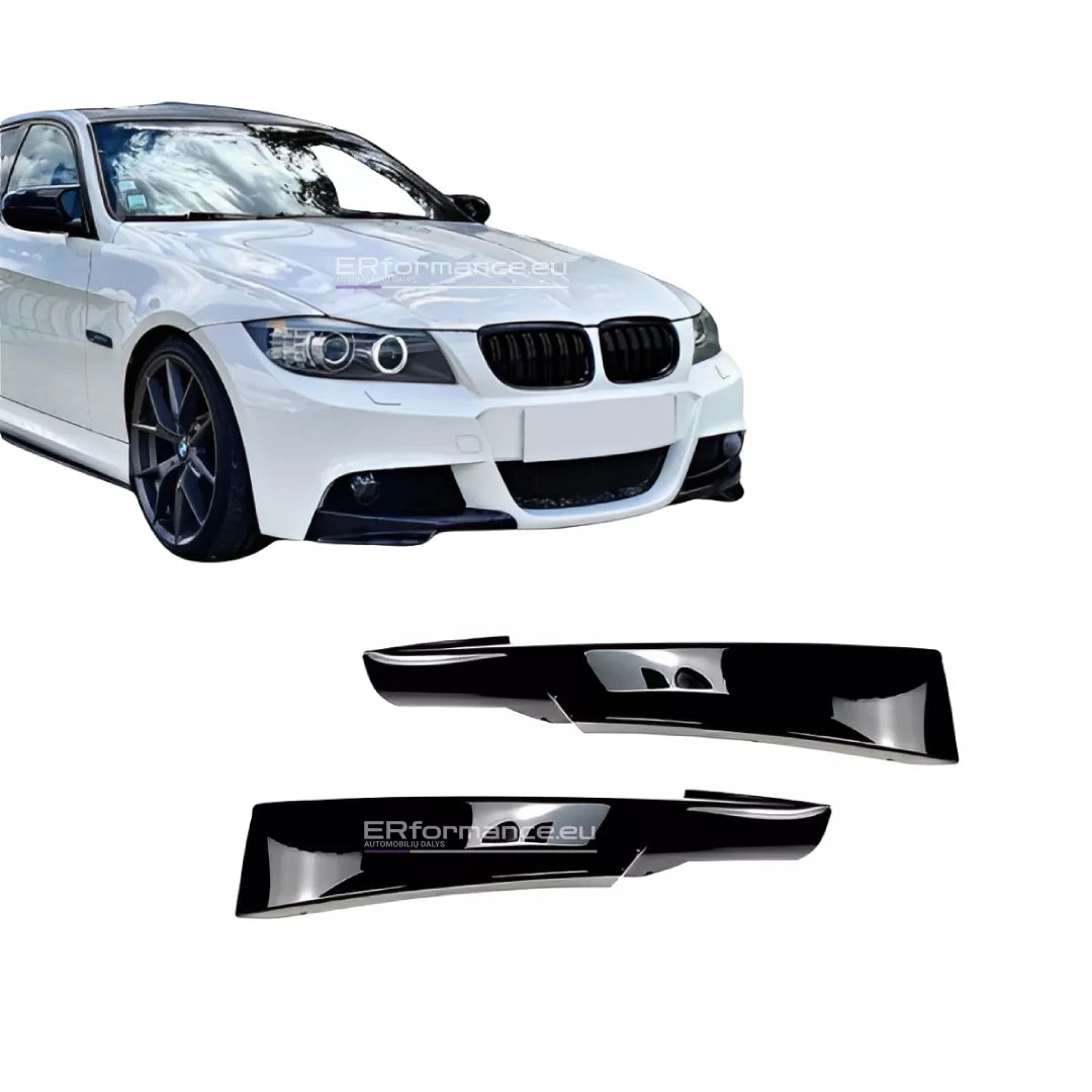 BMW E90 E91 spliteriai (bamperio pažeminimai) LCI, blizgūs juodi