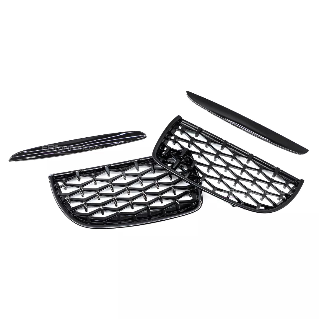 BMW E90 E91 PRE LCI DIAMOND grotelės 05-08, blizgios juodos