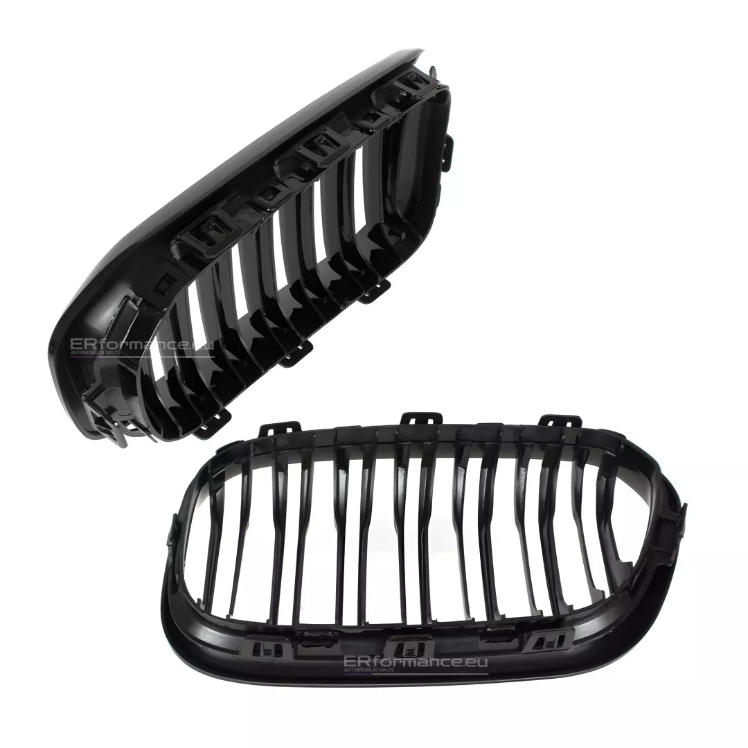 BMW F20 F21 dvigubos grotelės LCI (15-19), blizgios juodos