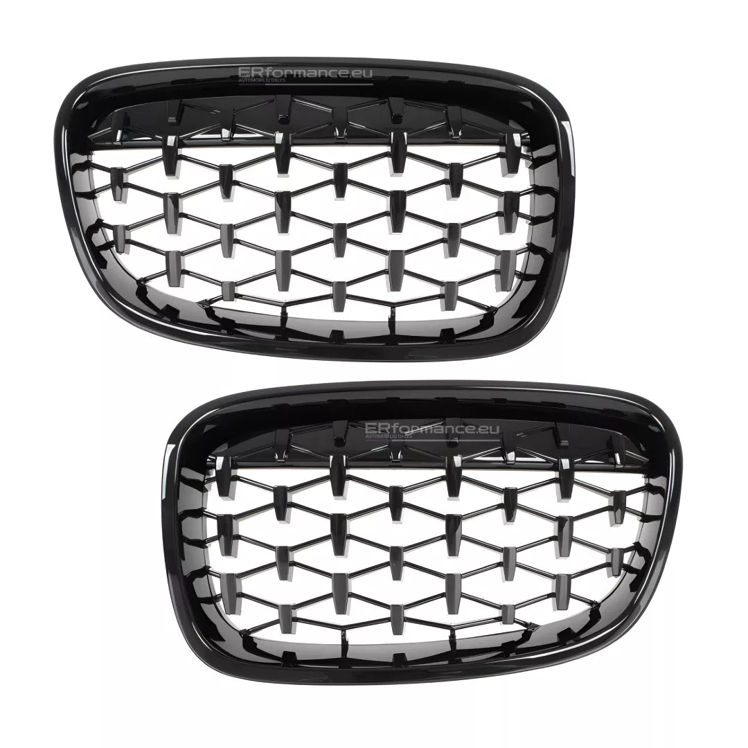 BMW F20 F21 Diamond grotelės PRE LCI (11-15), blizgios juodos