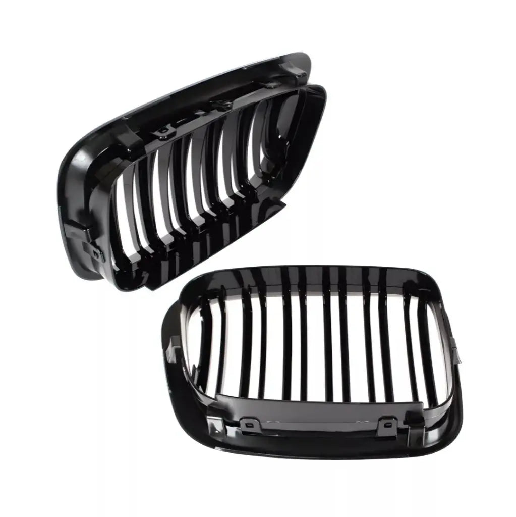 BMW E46 dvigubos grotelės PRE LCI (97-01), blizgios juodos