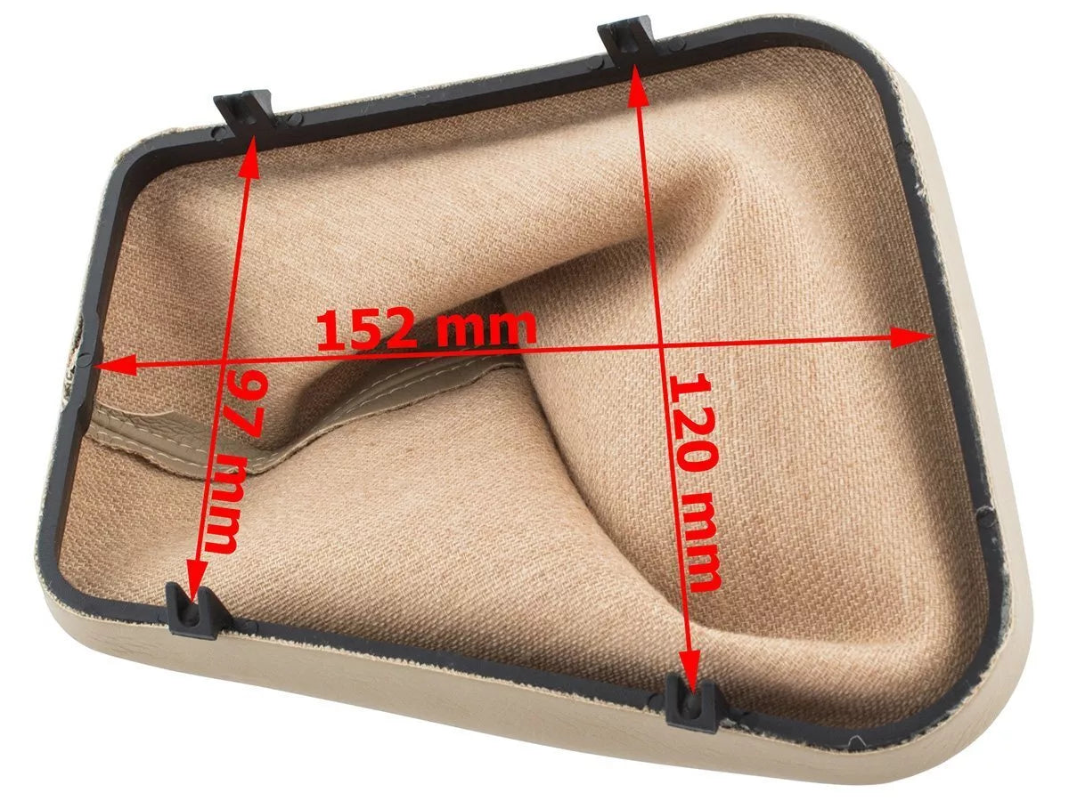 BMW 3 E46 98-05 pavarų perjungimo svirties apsauga SMĖLIO SPALVOS + rėmas