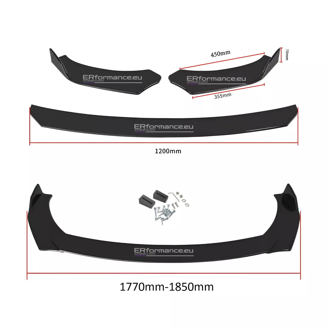 Universalus Bamperio pažeminimas (lipas), blizgus juodas