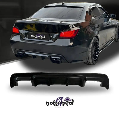 BMW E60 E61 difuzorius dvigubas, blizgus juodas