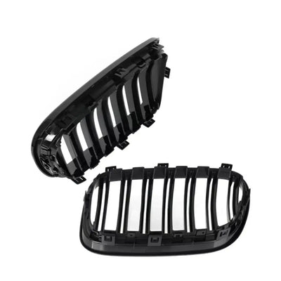 BMW F25 F26 X3 X4 dvigubos grotelės PRE LCI, blizgios juodos