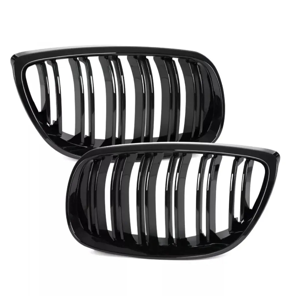 BMW E92 E93 dvigubos grotelės PRE LCI (06-09), blizgios juodos