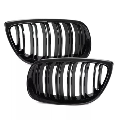 BMW E92 E93 dvigubos grotelės PRE LCI (06-09), blizgios juodos