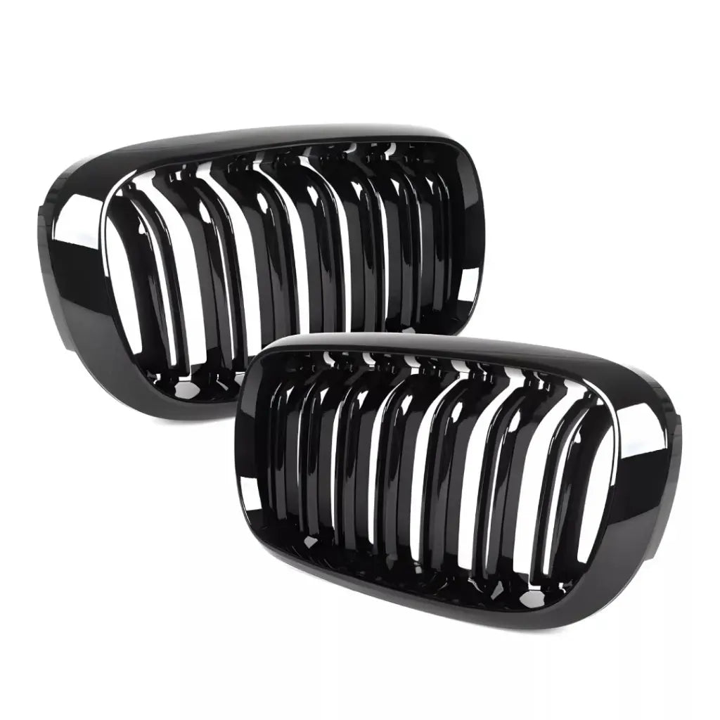 BMW F15 F16 dvigubos grotelės (14-19), blizgios juodos