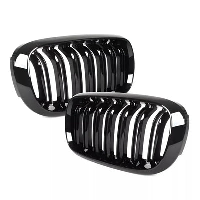 BMW F15 F16 dvigubos grotelės (14-19), blizgios juodos