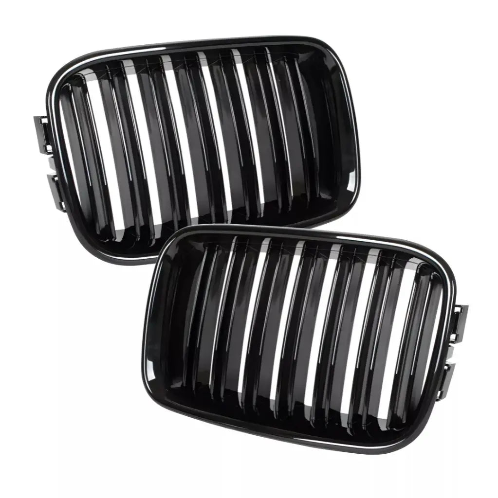 BMW E36 dvigubos grotelės PRE LCI (90-96), blizgios juodos