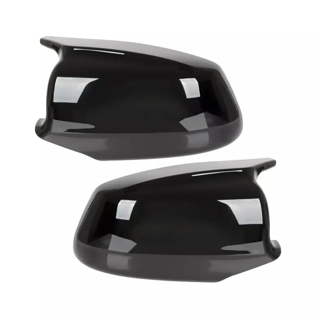 BMW F10 F11 veidrodėlių dangteliai PRE LCI, blizgūs juodi
