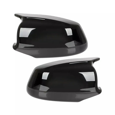 BMW F10 F11 veidrodėlių dangteliai PRE LCI, blizgūs juodi