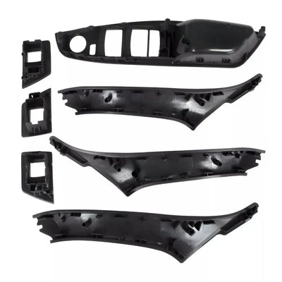 BMW F10 F11 salono rankenų komplektas juodas, be užlenkimo