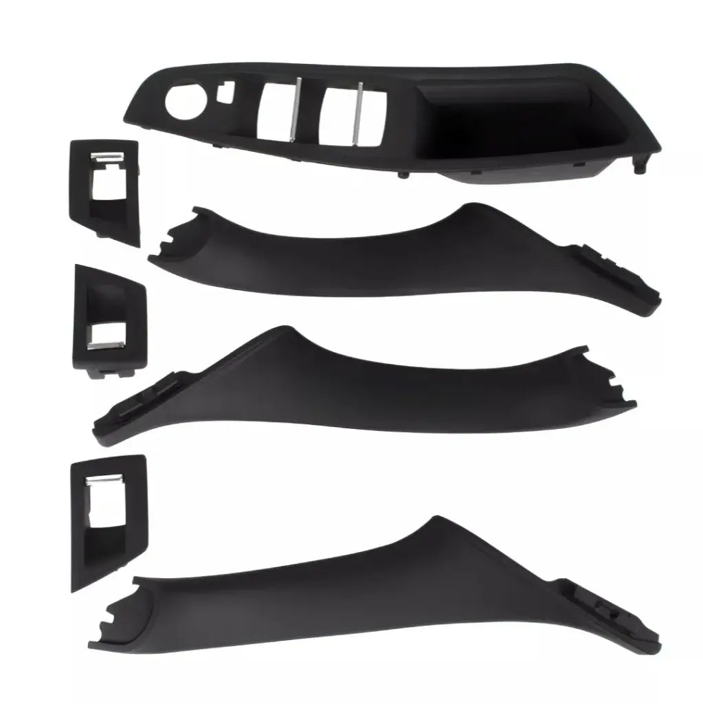 BMW F10 F11 salono rankenų komplektas juodas, be užlenkimo