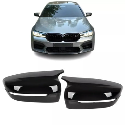 BMW G11 G20 G30 G15 M veidrodėlių dangteliai, blizgūs juodi