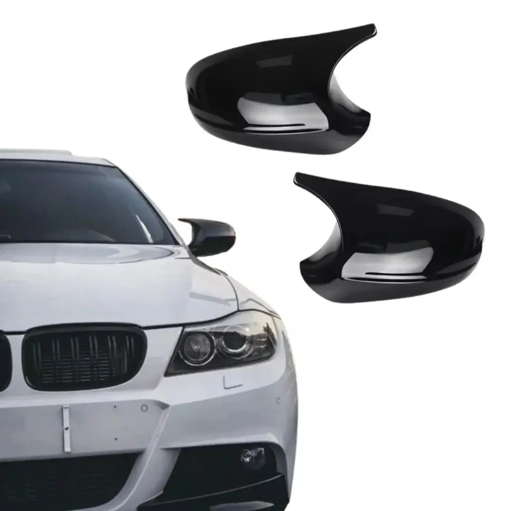 BMW E9X E8X veidrodėlių dangteliai LCI, blizgūs juodi