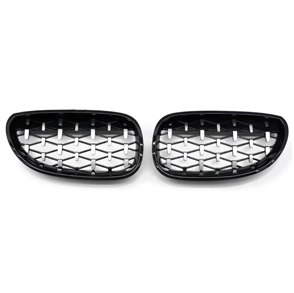 BMW E60 E61 diamond grotelės (03-10), juodos/chrominės