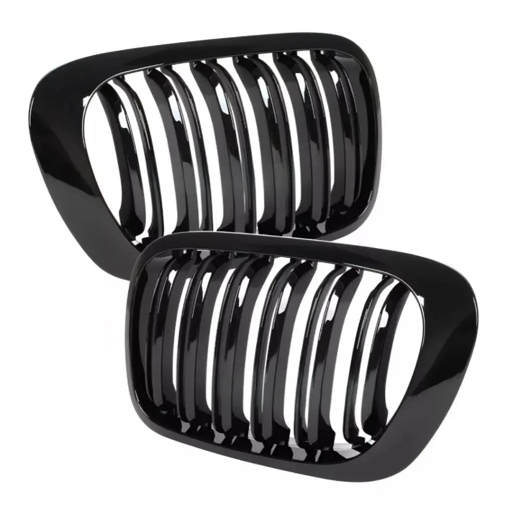 BMW E46 dvigubos grotelės COUPE PRE LCI (97-02), blizgios juodos