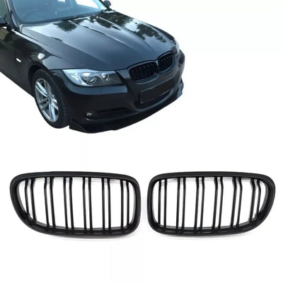 BMW E90 E91 LCI dvigubos grotelės (09-13), matinės juodos