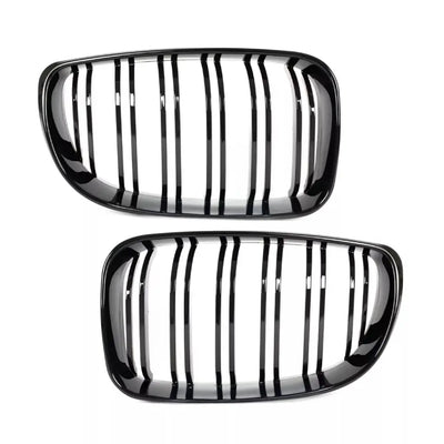 BMW E87 E88 E81 E82 dvigubos grotelės LCI (07-11), blizgios juodos