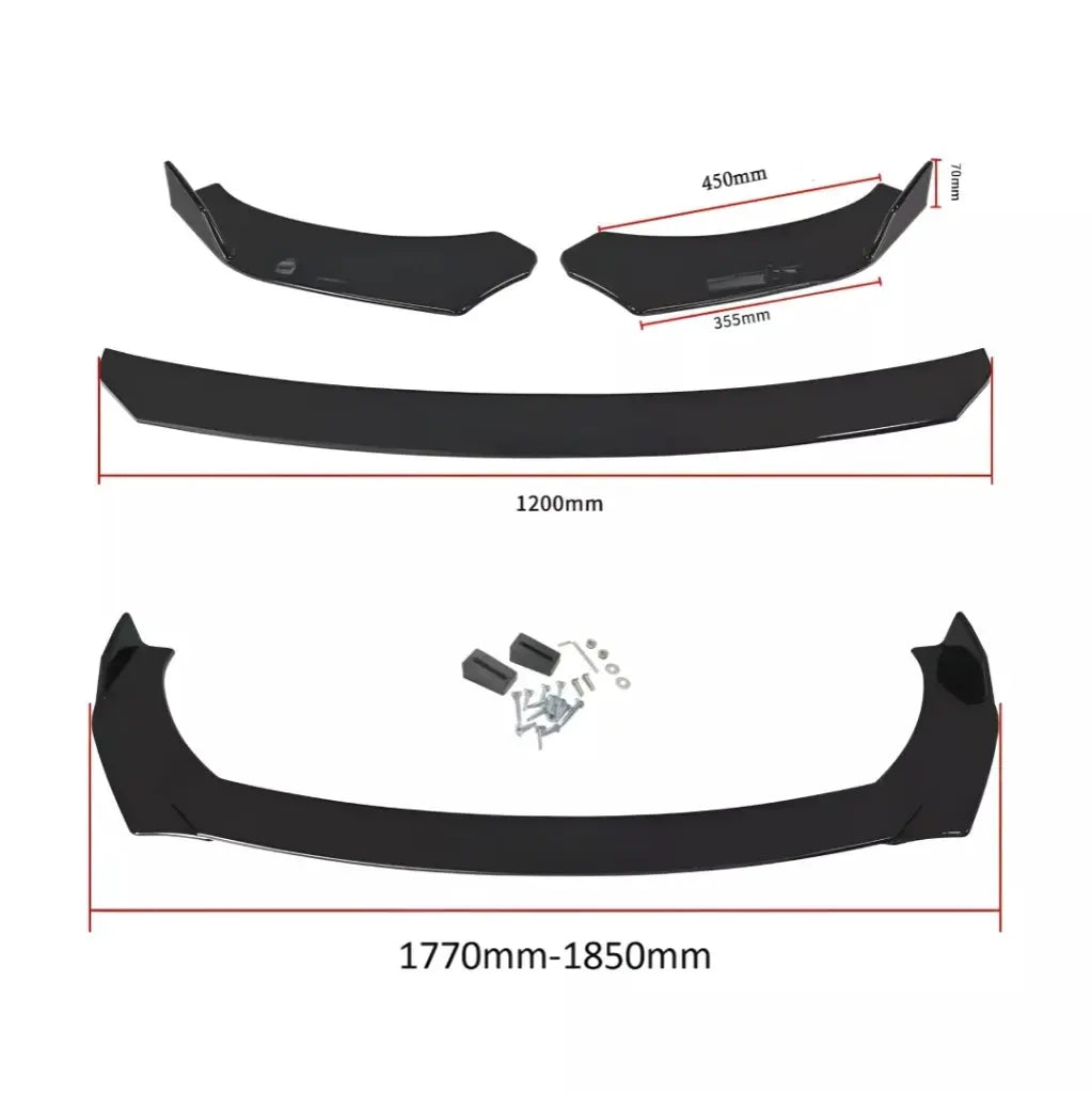 Universalus Bamperio pažeminimas (lipas), blizgus juodas