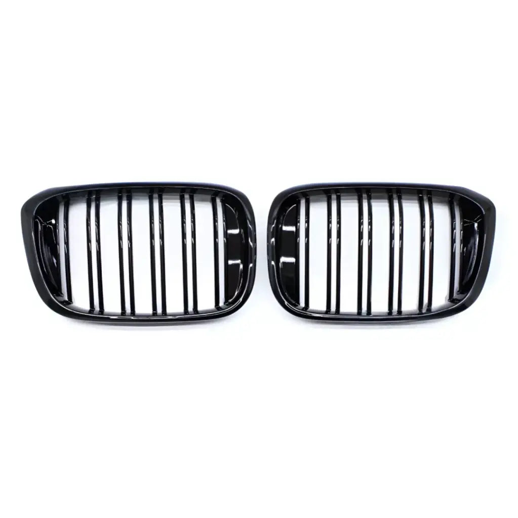 BMW G01 G02 dvigubos grotelės PRE LCI, blizgios juodos