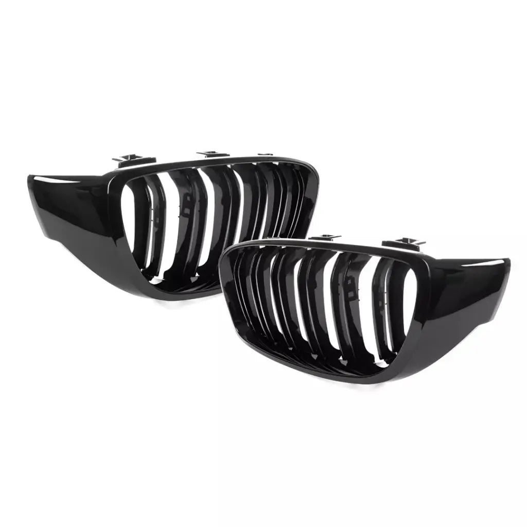 BMW F32 F33 F36 dvigubos grotelės, blizgios juodos