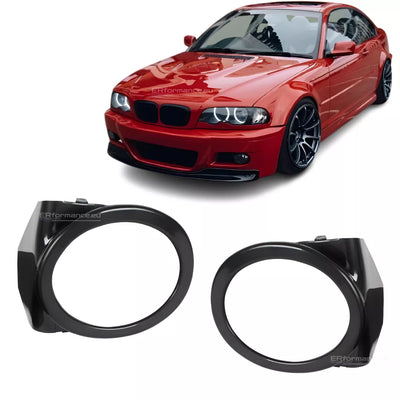 BMW E46 M-Tech / M3 Look priešrūkinių rėmeliai, blizgūs juodi