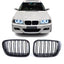 BMW E46 dvigubos grotelės PRE LCI (97-01), blizgios juodos