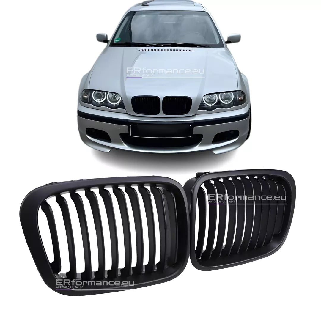 BMW E46 viengubos grotelės PRE LCI (97-01), matinės juodos