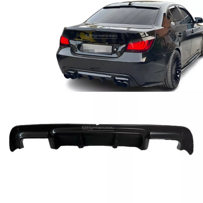BMW E60 E61 difuzorius dvigubas, blizgus juodas
