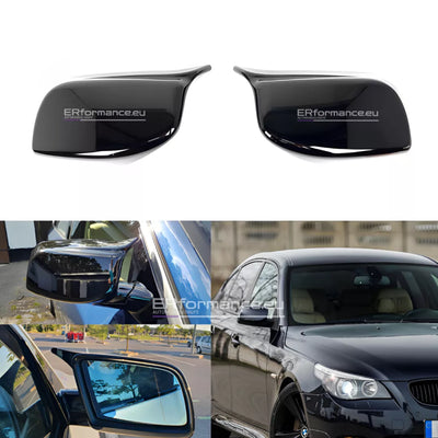 BMW E60 E61 E63 E64 veidrodėlių dangteliai PRE LCI, blizgūs juodi
