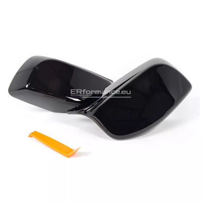 BMW E60 E61 E63 E64 veidrodėlių dangteliai PRE LCI, blizgūs juodi