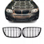 BMW E87 E88 E81 E82 dvigubos grotelės PRE LCI (04-07), blizgios juodos