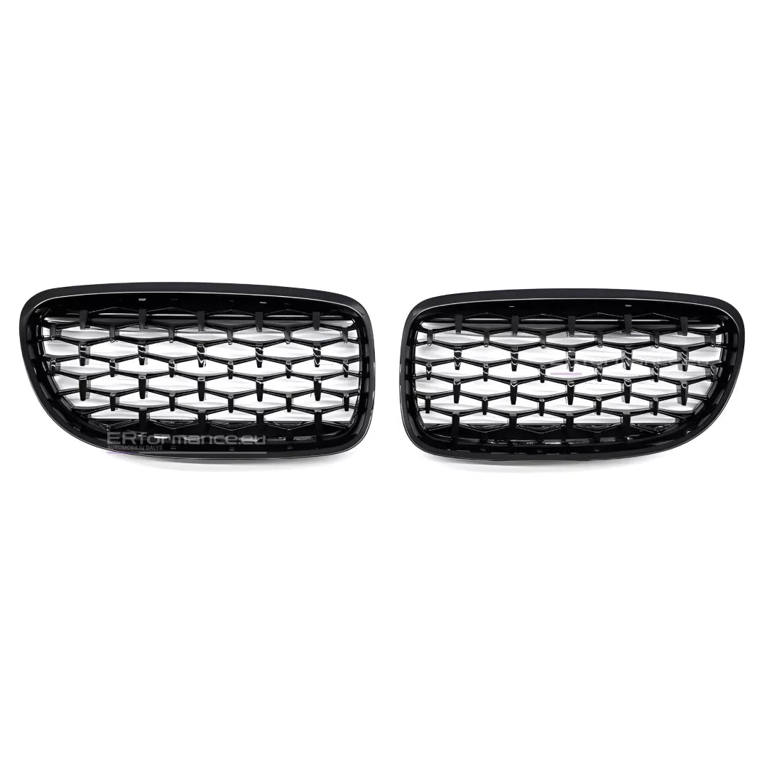 BMW E90 E91 LCI DIAMOND (09-13) grotelės, blizgios juodos