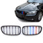 BMW E90 E91 LCI dvigubos M stiliaus grotelės, blizgios juodos