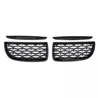 BMW E90 E91 PRE LCI DIAMOND grotelės 05-08, blizgios juodos