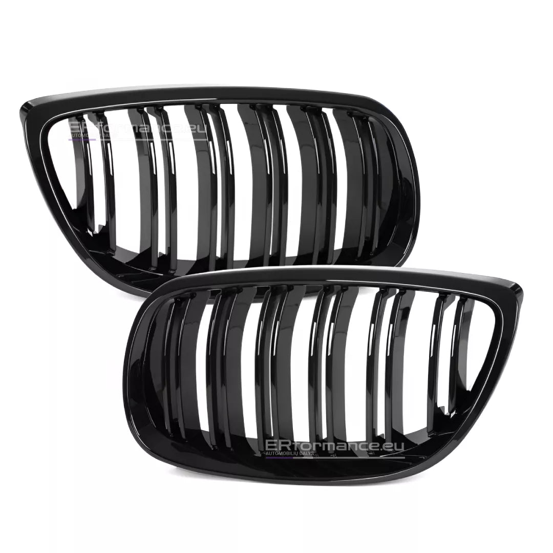 BMW E92 E93 dvigubos grotelės PRE LCI (06-09), blizgios juodos
