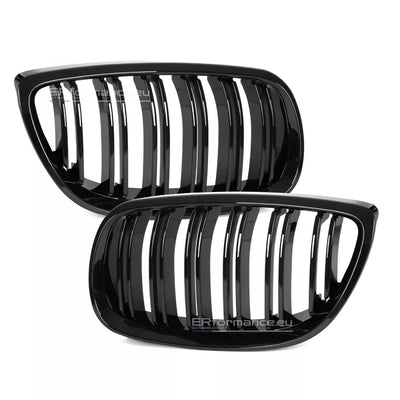 BMW E92 E93 dvigubos grotelės PRE LCI (06-09), blizgios juodos