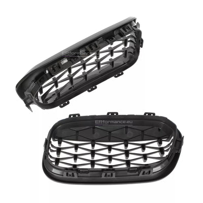 BMW F20 F21 diamond grotelės LCI (15-19), blizgios juodos