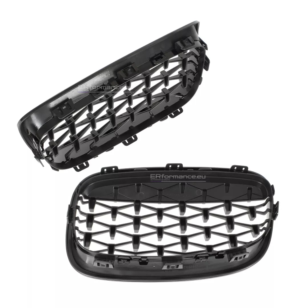 BMW F20 F21 Diamond grotelės PRE LCI (11-15), blizgios juodos