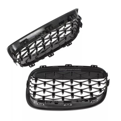 BMW F20 F21 Diamond grotelės PRE LCI (11-15), blizgios juodos