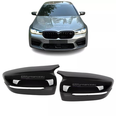 BMW G11 G20 G30 G15 M veidrodėlių dangteliai, blizgūs juodi